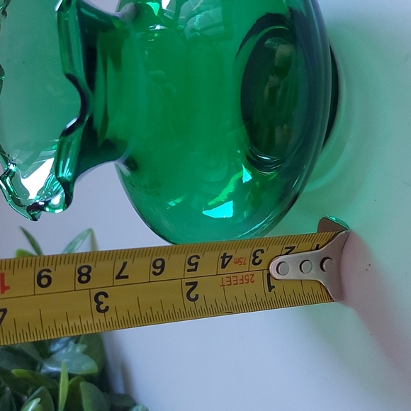 💚Vintage Anchor Hocking Emerald Green "Ink Well Style" Mini Ruffled Bud Vase - Picture 5 of 6